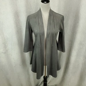 Cárdigan Joseph Ribkoff para mujer talla 8 gris frente abierto imitación gamuza elástico - Imagen 1 de 9