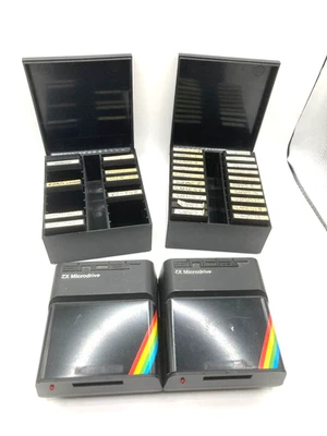 Microdrives Sinclair Spectrum ZX de colección x 2 más un montón de discos de juego en cajas - Imagen 1 de 4