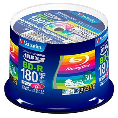Verbatim BD-R 25GB Blu-ray Disc 50pcs 1-6x White Inkjet Printable Japan NEW - Image 1 of 4