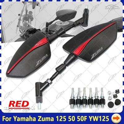 For Yamaha Zuma 125 50 50F YW125 CNC Motorcycle Side Mirror rearview Mirrors Red Foto 1 de 4