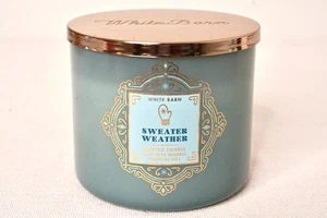 Bath & Body Works PULLOVER WEATHER Kerze 3-Docht 14,5 Oz. White Barn NEU - Bild 1 von 7