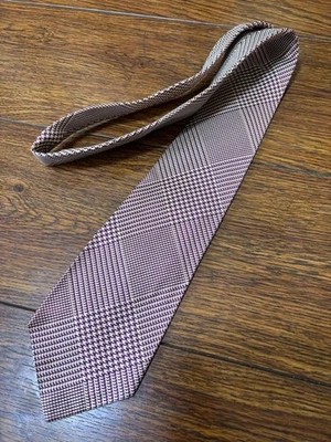 Corbata a Cuadros Ralph Lauren Roja y Blanca Marca Lujo Acción de Gracias Usada K Foto 1 de 2