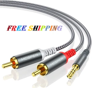 RCA to 3.5mm AUX Cable, (6.6 Feet) 3.5 mm 1/8 to RCA 2-Male Headphone Jack Ad... - Picture 1 of 6