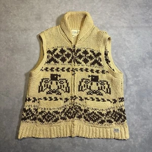 Ralph Lauren Denim Supply Vest Mens Medium Sweater Full Zip Linen Blend Western - Picture 1 of 9