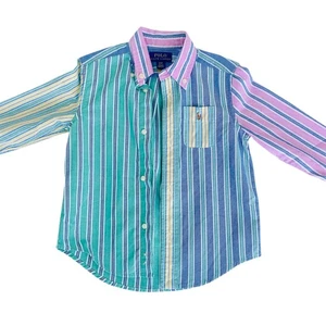 Polo Ralph Lauren Hemd Kleinkind 3T mehrfarbig gestreift Fun Shirt Baumwolle Oxford - Bild 1 von 11