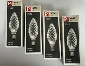 Paulmann 4er Set E14 Kerzenglühbirne gedrehtes Glas 40W dimmbar warmweiß - Bild 1 von 2
