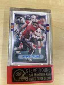 1989 Topps Traded - #24T Steve Young carta autografa certificata Ken Goldin certificato di autenticità - Foto 1 di 8