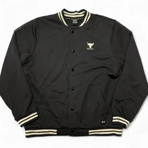 Under Armour Project Rock Mesh Varsity Jacke Herren Large Schwarz Bomber - Bild 1 von 13