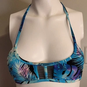 SO Heritage Tropical Bikini Top - Size Small Mesh Cut-Out Jungle Beachy Surfer - Picture 1 of 10