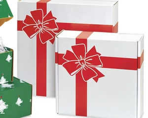 Uline Holiday Gift Boxes ready for mailer 8x8x3'' 25 counts - Picture 1 of 7