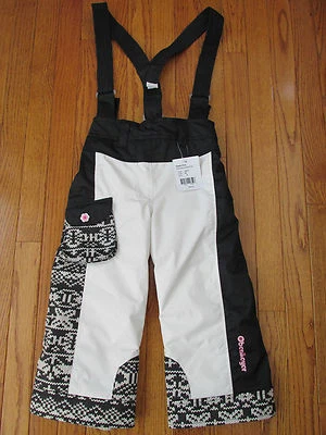Nuevo Obermeyer Niñas Talla 4 Marfil y Negro Utopía Impermeable Nieve Esquí Pantalones Foto 1 de 4