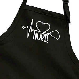 Delantal Bolsillos Cocinar Barbacoa Regalo Estetescopio Personalizado Enfermera Latidos del Corazón Línea de vida - Imagen 1 de 11