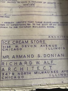 Architectural Blueprints Gelateria Chicago Donian Nonebetter Ice Cream Co - Foto 1 di 10