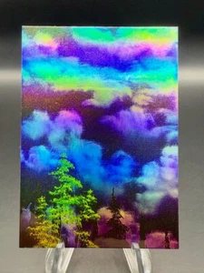 2023 Cardsmiths Bob Ross Series 1 - Black Waterfall Puzzle 1 of 9 Rainbow Holo - Picture 1 of 2