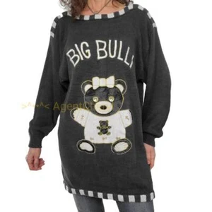 Suéter túnica vintage años 80/90 CRISTAL KOBE talla mediana apliques Big Bulli Bear - Imagen 1 de 12