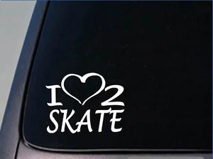 I heart to skate sticker *H233* 8 inch wide vinyl roller inline ice skating - Picture 1 of 1