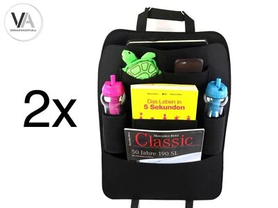 2x Autositz-Organizer Rückenlehnentasche Rücksitztasche Rückenlehnenschutz Filz  - Bild 1 von 4