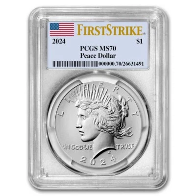 2024 Silver Peace Dollar MS-70 PCGS (FirstStrike) - Image 1 of 3