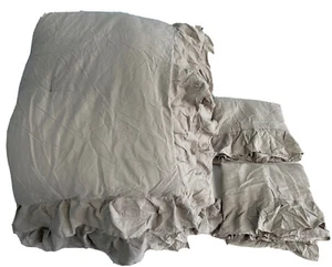 Edredón completo con volantes de trigo (79x90 pulgadas) 3 piezas 1 edredón 2 funda de almohada LEER D - Imagen 1 de 12