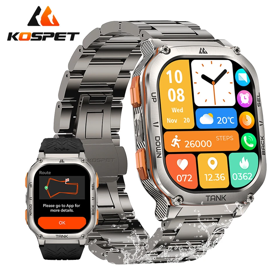KOSPET® TANK M3 ULTRA GPS Smartwatch Herren AMOLED 1000nit Herzfrequenz 15 Tage  - Bild 1 von 4