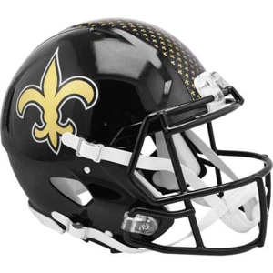 New Orleans Saints Black Alternate Riddell Speed Authentic Football Helmet - Picture 1 of 4