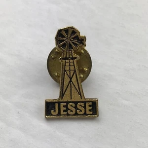 Vintage Gold Tone Ballou Jesse Windmill Lapel Pin Embossed Shape - Picture 1 of 4