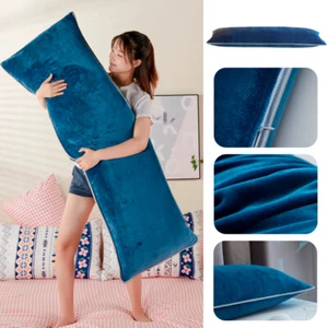 1PC Flannel Long Body Bolster Pillow Case Bed Support Cushion Cover 1.2/1.5/1.8M - Picture 1 of 22