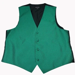 Larr Brio Men's Medium Green & Black Diamond Pattern Vest - Picture 1 of 7