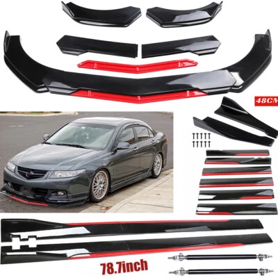 For Acura TLX A-Spec Front Bumper Lip Splitter Spoiler + Strut Rods — 第 1/4 张图片