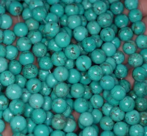 8 MM TÜRKIS HOWLITE EDELSTEIN RUNDE LOSE PERLEN 15,5 ZOLL - Bild 1 von 4