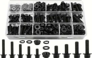 320 Piece High Strength Black Hexagon Flange Bolt Trim Cartridge Nut Assortme... - Picture 1 of 1