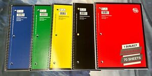 Lot Aof 11 Spiral Notebook 1 Subject 70 Sheets College Ruled Spiral Notebooks