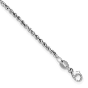 Platinum Polished 2.2mm Solid Rope Bracelet 7.5" Gift for Mother - Picture 1 of 1