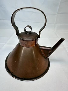 Vintage Copper Teapot Sailing Ship Captains Tea Kettle Coffee Old Nice Patina - Picture 1 of 10