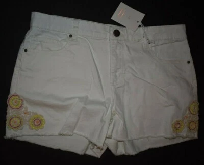 Pantalones Cortos Lauren Conrad LC Apliques Crochet, Color Blanco, Talla 8 o 10 Nuevos con Etiquetas Foto 1 de 4