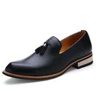 Mens Pointed Toe Leather Loafers Oxfords Business Casual Tassel Dress Suit Shoes