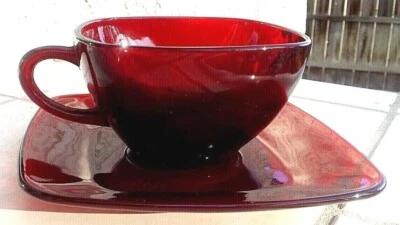 Ruby Red Charm Cup and Saucer Set - Image 1 of 2