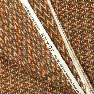 BTY Geometric Chevron Stripe Fabric Orange Brown Cotton - Picture 1 of 4