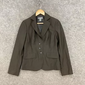 Ann Taylor Womens Jacket Size 0 Brown Lined Business Blazer Collared 21018 - Picture 1 of 10