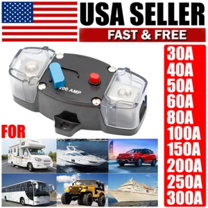 Waterproof Car Circuit Breaker Fuse Reset 30-300 Amp 12V-48V DC Car Boat Auto - Picture 1 of 6