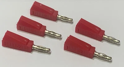 5 x Red 4mm Stackable Banana Male Test Plug Connector - Image 1 of 4