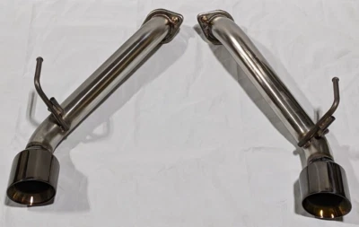 Gloss Black Straight Axle Back Muffler Exhaust for Nissan 370Z 2009 to 2021 SS - Image 1 of 2