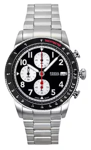 Reloj para hombre Fossil Sport cronógrafo acero inoxidable esfera negra cuarzo FS6045 - Imagen 1 de 4