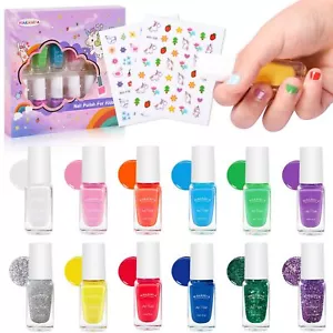 wakaniya Kinder Nagellack 12 Farben Peel-Off Ungiftig Kindernagellack Mädchen... - Bild 1 von 7