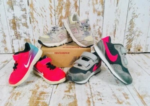 NEW BALANCE 680 W Box Girl Sz 5 /6 / 7 TODDLER SHOES Grey Suede Nike Pink EUC - Picture 1 of 18
