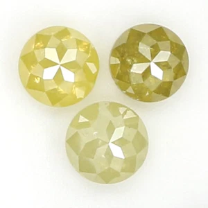 Diamante redondo suelto natural corte rosa 0,67 quilates 3,30 mm color amarillo diamante LQ6333 - Imagen 1 de 8