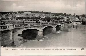 Brücke am Fluss Touques Frankreich Postkarte - Bild 1 von 2