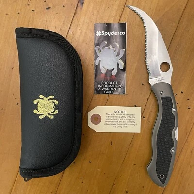 Spyderco Civilian Full Serrated G2 Stainless Steel Siki-City Very Rare Knife - Image 1 of 4
