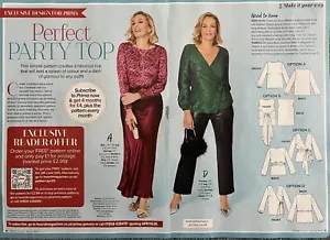 PRIMA EXCLUSIVE SEWING PATTERN ONE PATTERN - FOUR PARTY TOPS TO FIT SIZES 10-20 - Picture 1 of 3
