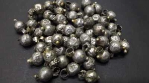 Vintage 80s Handmade Beads High Grade Old Silver Beads Jewellery Accessories ATS - Picture 1 of 2
